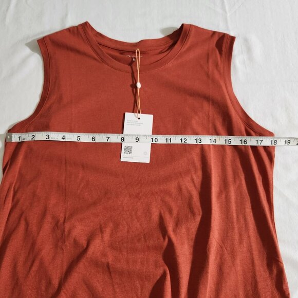 Quince Women's M Rust Cotton Modal Muscle Tank Basics Base Layer Casual Capsule - Picture 11 of 14